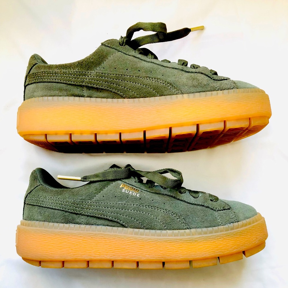 Puma Platform Trace in Olive Night Size 8